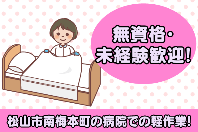 病院内軽作業 介護業務なし 経験不問 無資格可 土日祝休み｜(株)ルフト・メディカルケア｜愛媛県松山市南梅本町